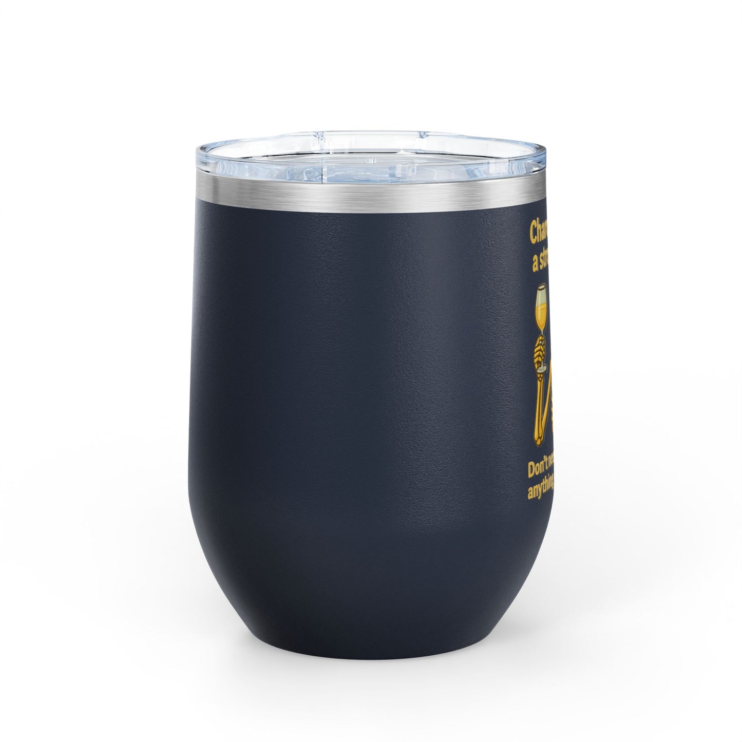 Chardonnay Skeleton Wine Tumbler, Fun Gift for Wine Lovers, Perfect for Parties, Outdoor Events, Drinkware for Celebrations