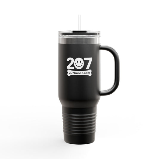 207 Bones Smile - Black Insulated Travel Mug - 40oz, Perfect for Coffee Lovers