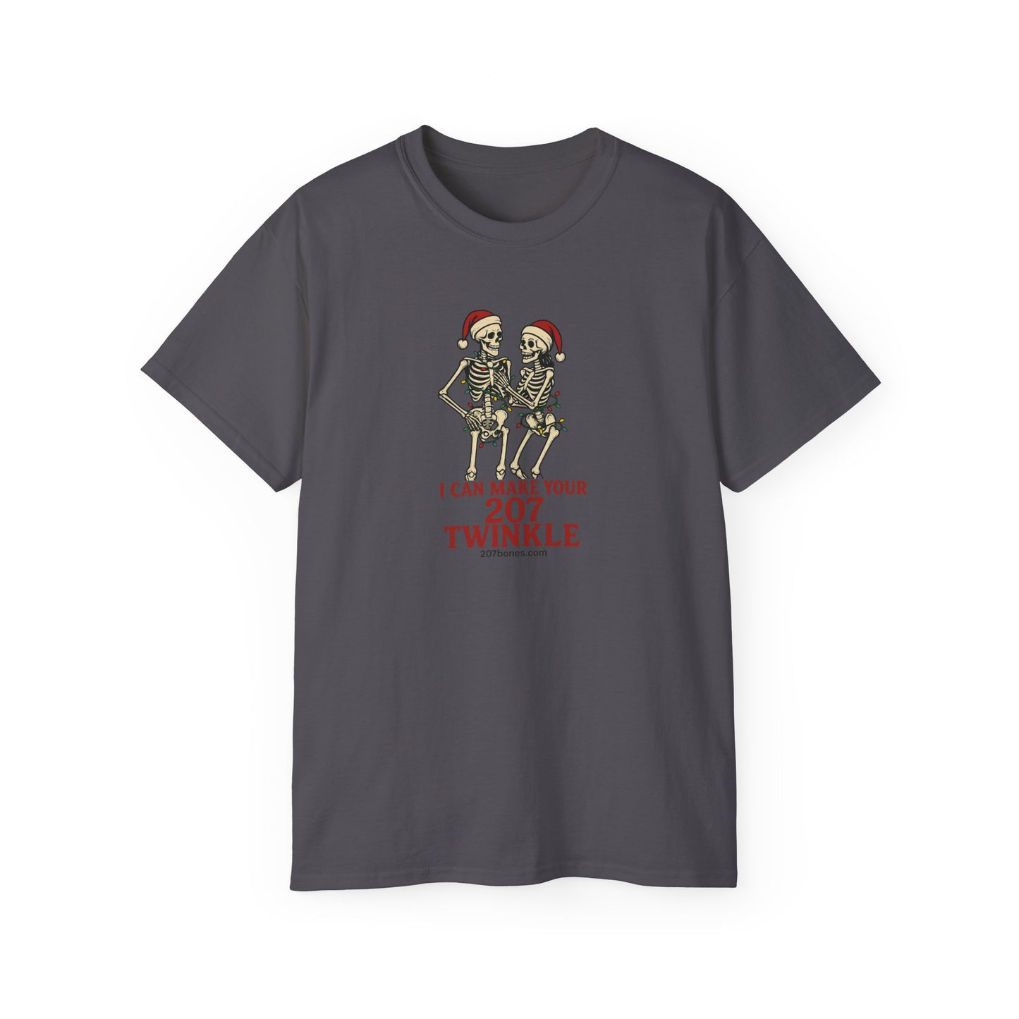 Holiday Skeleton T-Shirt, Funny Christmas Gift, Unisex Tee, Skeleton Lovers Apparel, Party Outfit, Quirky Holiday Top
