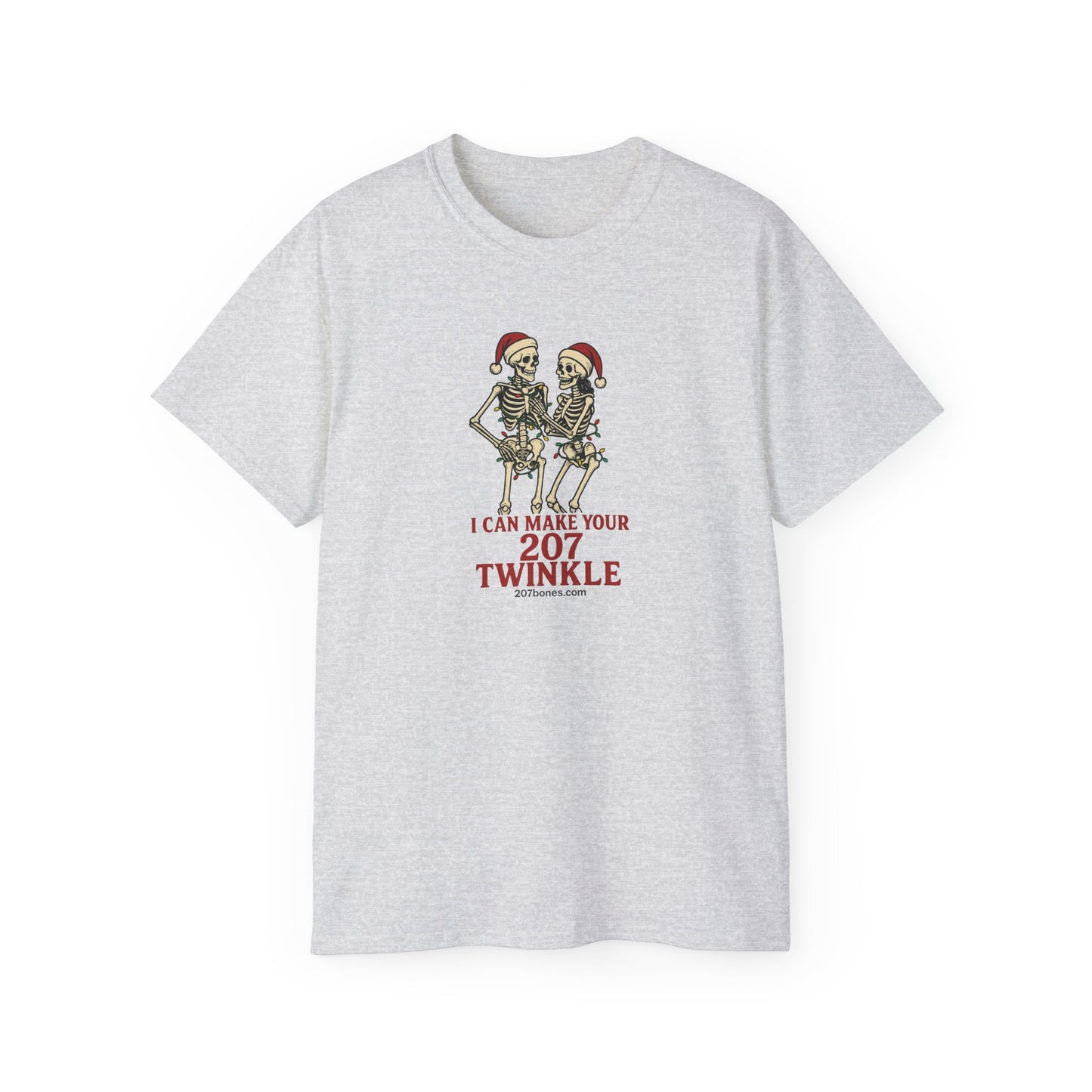 Holiday Skeleton T-Shirt, Funny Christmas Gift, Unisex Tee, Skeleton Lovers Apparel, Party Outfit, Quirky Holiday Top