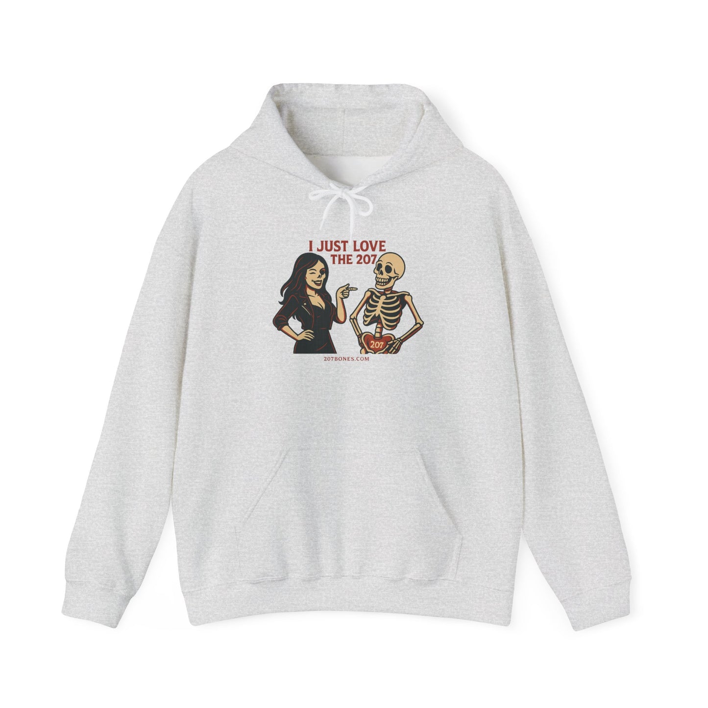 Skeleton Love Hoodie for Halloween, Cozy Unisex Sweatshirt, Fun October Fashion, Perfect Gift for Spooky Season, Trendy Fall Apparel