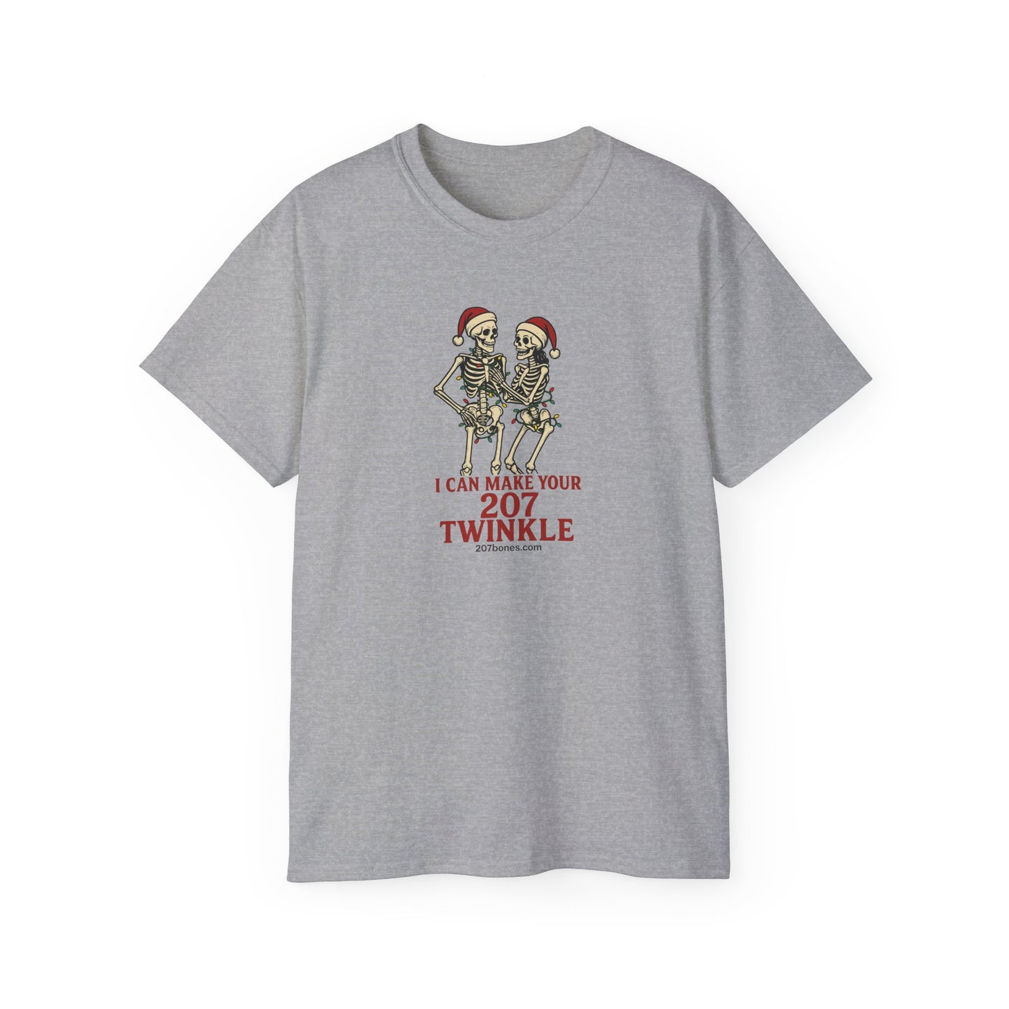 Holiday Skeleton T-Shirt, Funny Christmas Gift, Unisex Tee, Skeleton Lovers Apparel, Party Outfit, Quirky Holiday Top