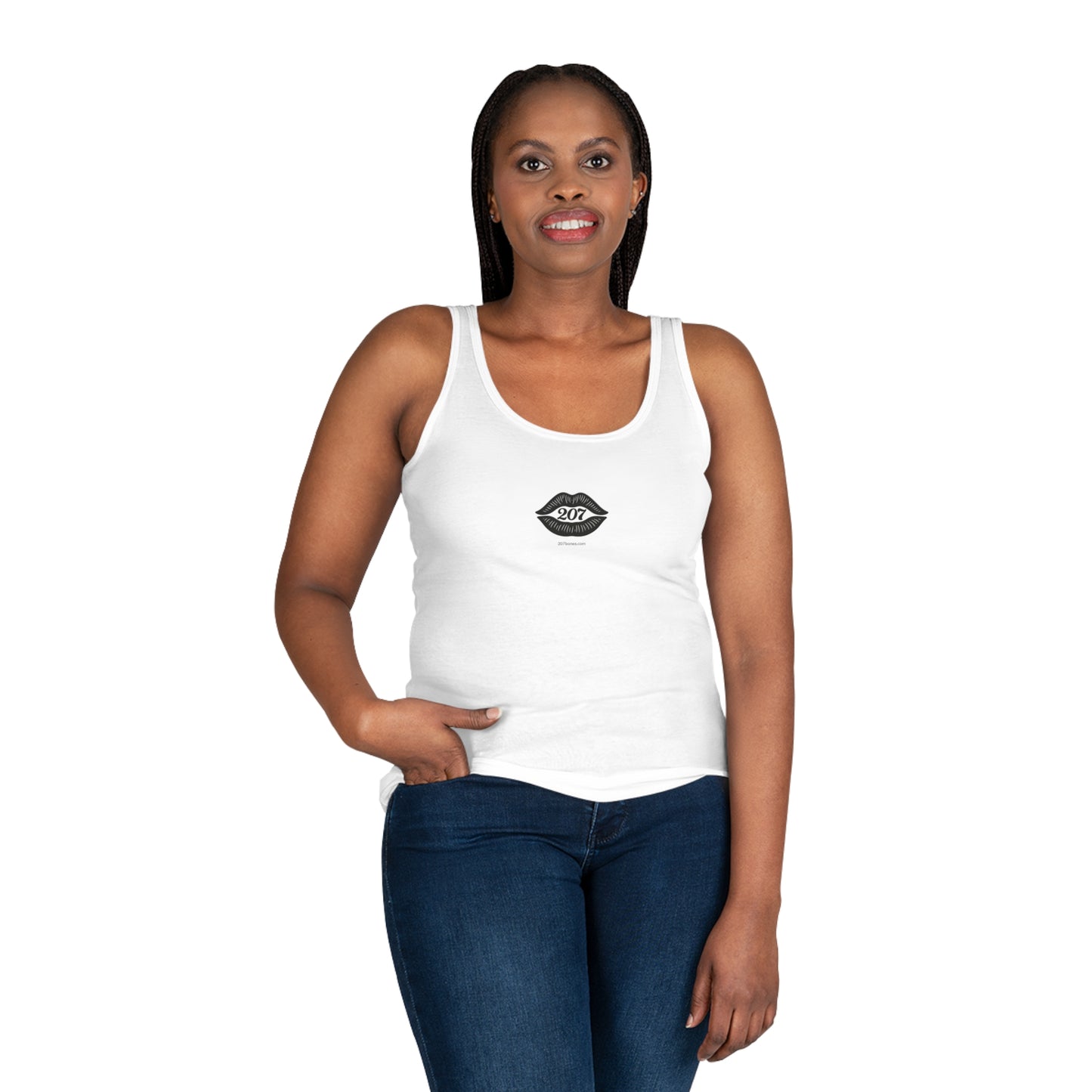 Women's Tank Top with Bold Kiss Design - Perfect for Summer, Date Nights, Casual Outings, and Beach Days