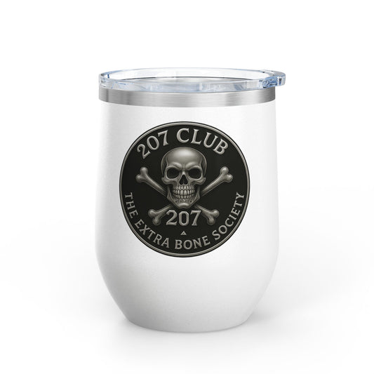 Skull Wine Tumbler, 12oz - Perfect for Parties, Gifts, Camping, 207 Club Inspired, Unique Drinkware