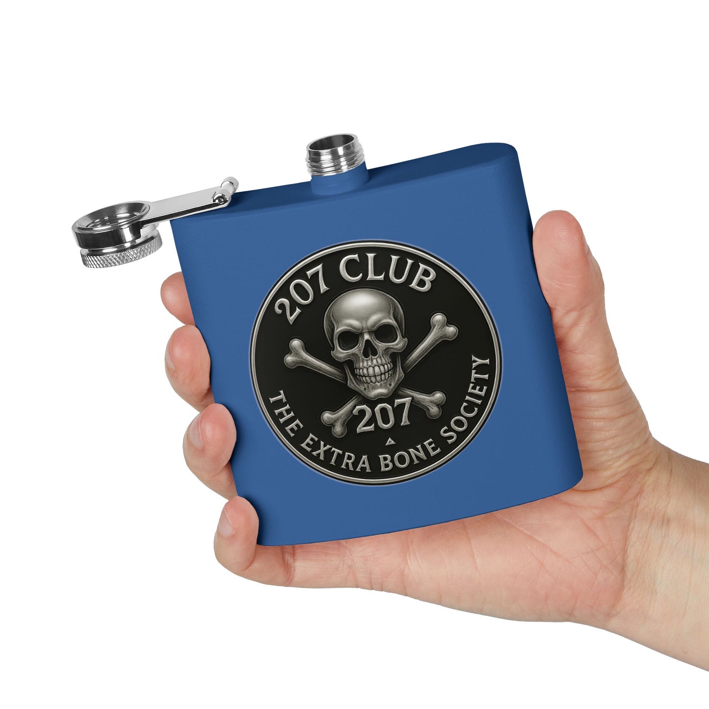 Skull and Crossbones Flask, 207 Club Gift, Party Accessory, Adventure Travel, Groomsmen Gift, Unique Collectible