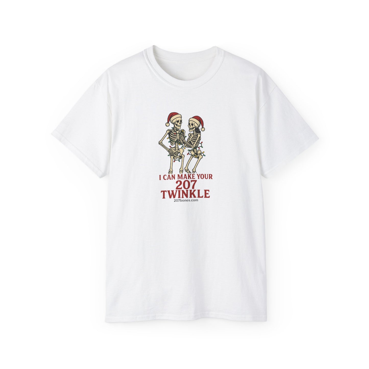 Holiday Skeleton T-Shirt, Funny Christmas Gift, Unisex Tee, Skeleton Lovers Apparel, Party Outfit, Quirky Holiday Top