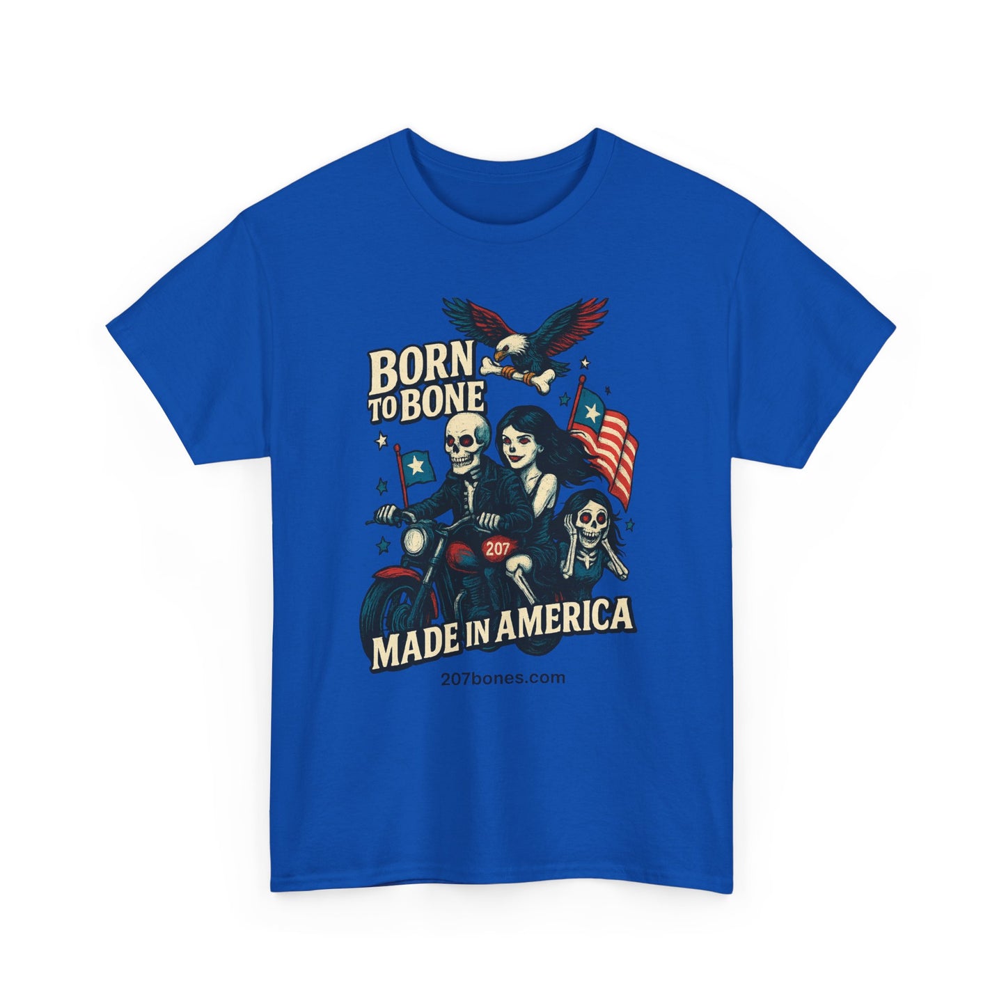 Vintage-Inspired Graphic T-Shirt, Born to Bone Tee, Patriotic Apparel, Unisex Tee for Motorcycle Enthusiasts, Made in America Shirt, [...]