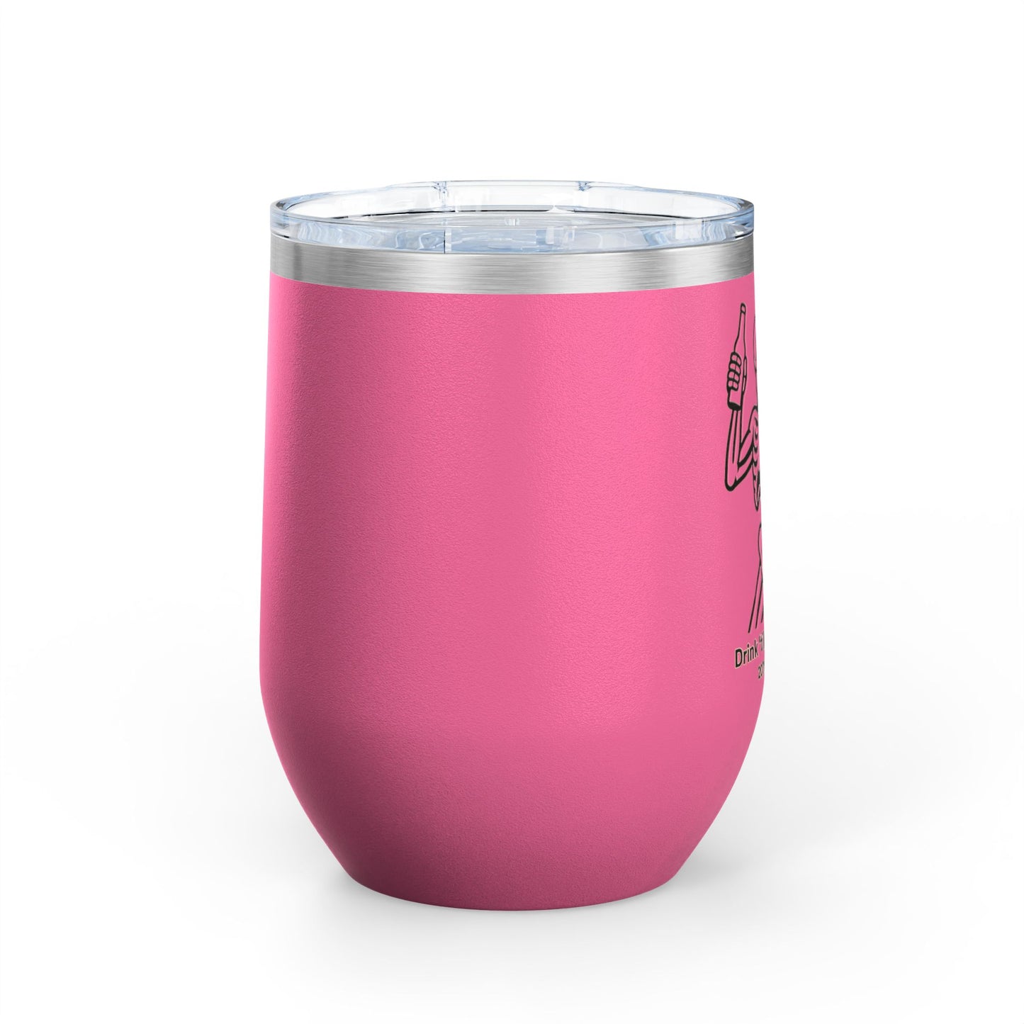 Fun Skeleton Wine Tumbler, 12oz - Drink 'til You See 207 - Perfect for Halloween Parties, Wine Lovers, Gifts for Friends, Unique Drinkware