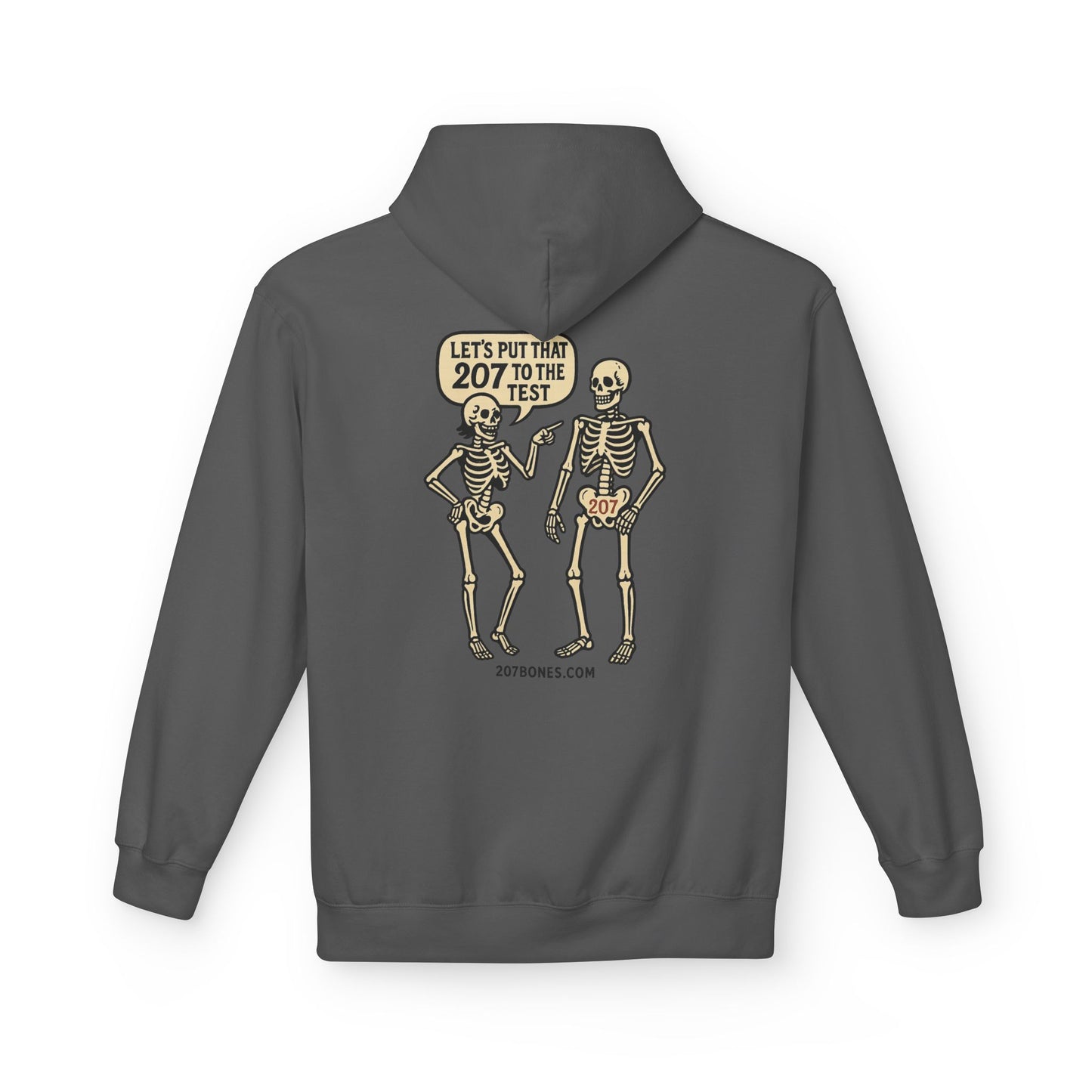 Whimsical Skeleton Humor Hoodie, Trendy Unisex Fleece Sweater for Halloween, Cozy Casual Wear, Perfect Gift for Friends, Fun Everyday Style