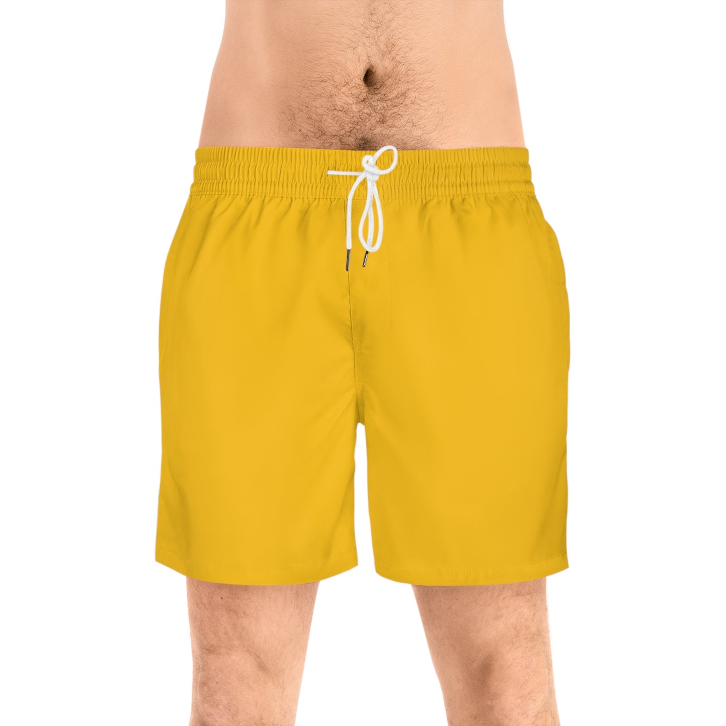 Bold Yellow Swim Shorts for Men with Fun Lip Design, Beachwear, Summer Essentials, Pool Party, Vacation Swimwear, Gift for Him