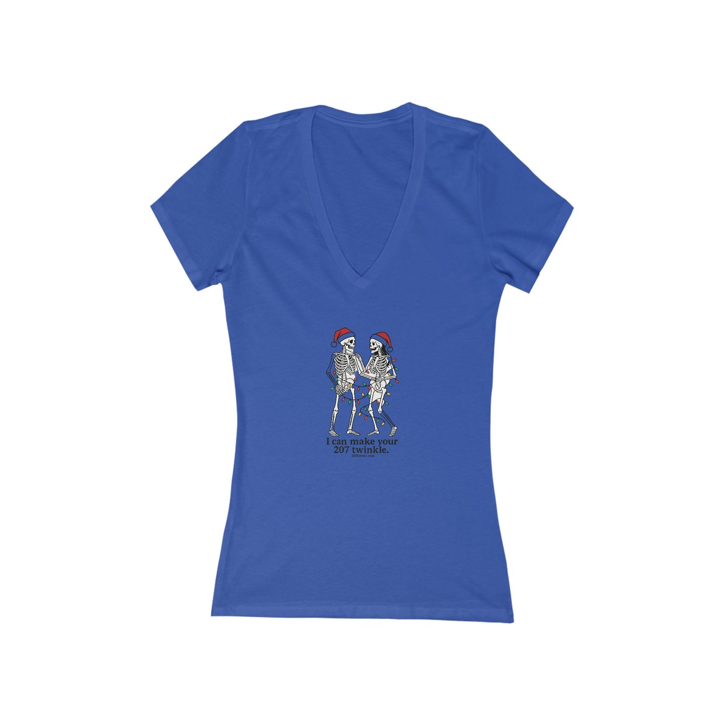Festive Graphic Tee, Christmas T-Shirt, Holiday Apparel, Women's V-Neck Shirt, Casual Cute Top, Gift for Her