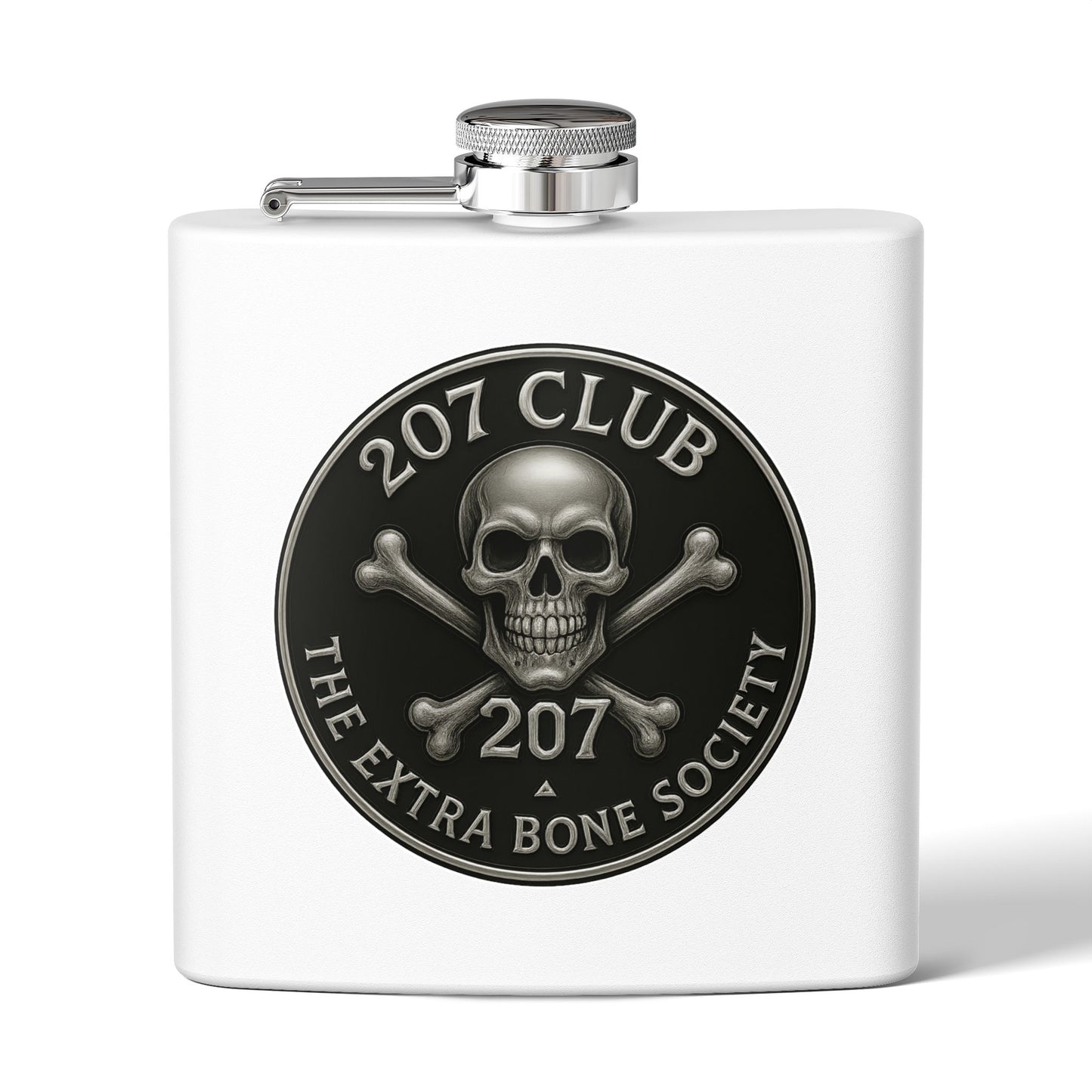 Skull and Crossbones Flask, 207 Club Gift, Party Accessory, Adventure Travel, Groomsmen Gift, Unique Collectible