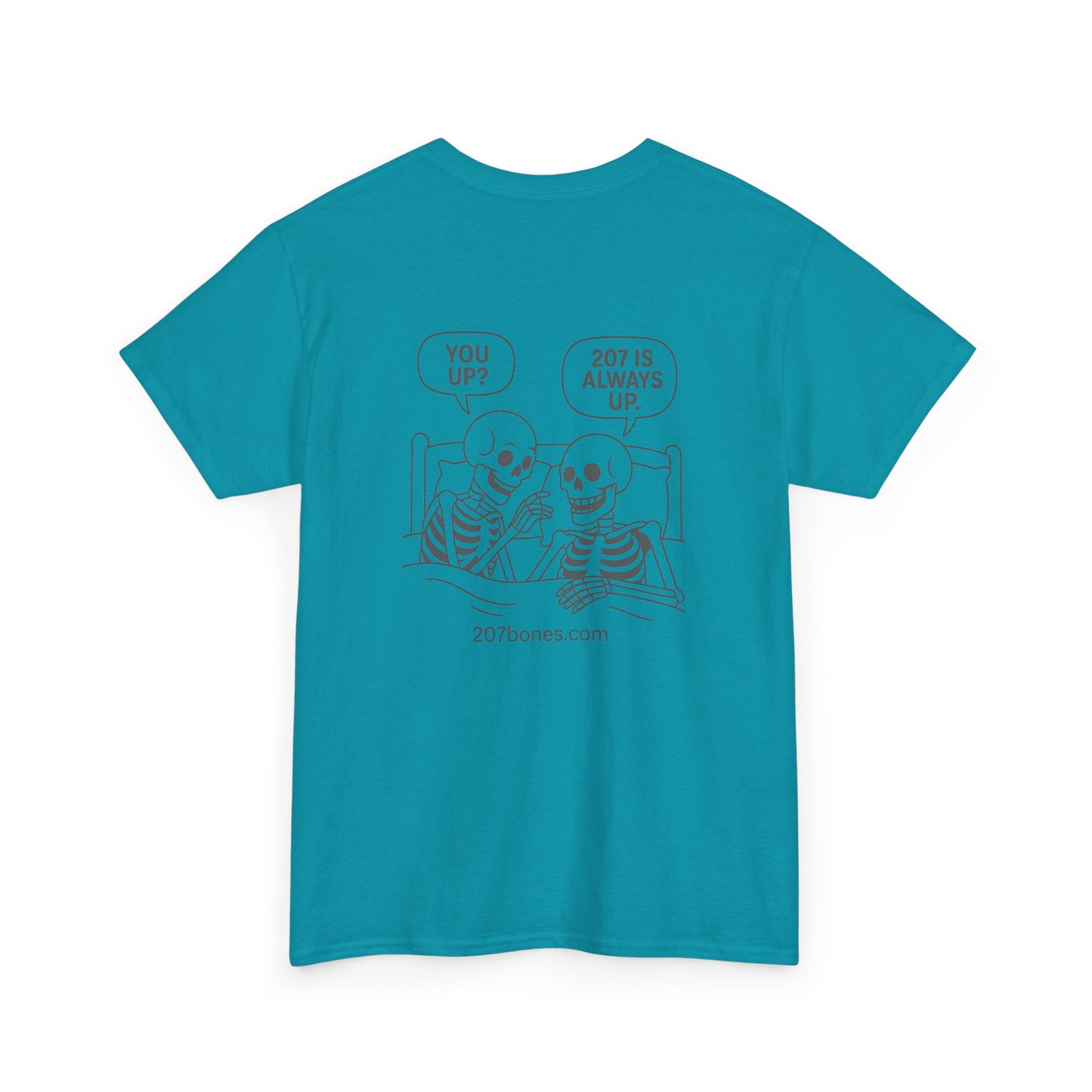 Unisex Heavy Cotton Tee with Playful Skeleton Design – Perfect for Halloween, Casual Wear, Gifts, and Humorous Outfits