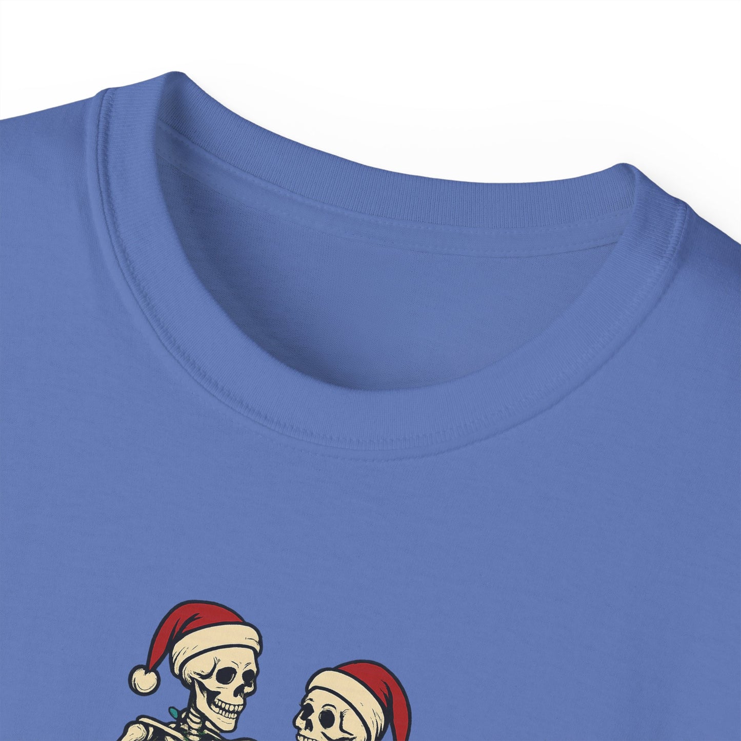 Holiday Skeleton T-Shirt, Funny Christmas Gift, Unisex Tee, Skeleton Lovers Apparel, Party Outfit, Quirky Holiday Top