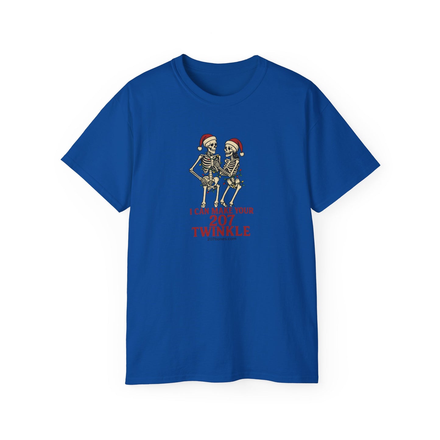 Holiday Skeleton T-Shirt, Funny Christmas Gift, Unisex Tee, Skeleton Lovers Apparel, Party Outfit, Quirky Holiday Top