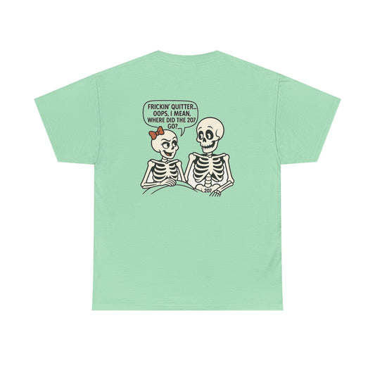 Funny Skeleton Graphic Tee, Unisex Heavy Cotton Shirt, Halloween Apparel, Quirky Gift, Casual Style, Spooky Season Wear