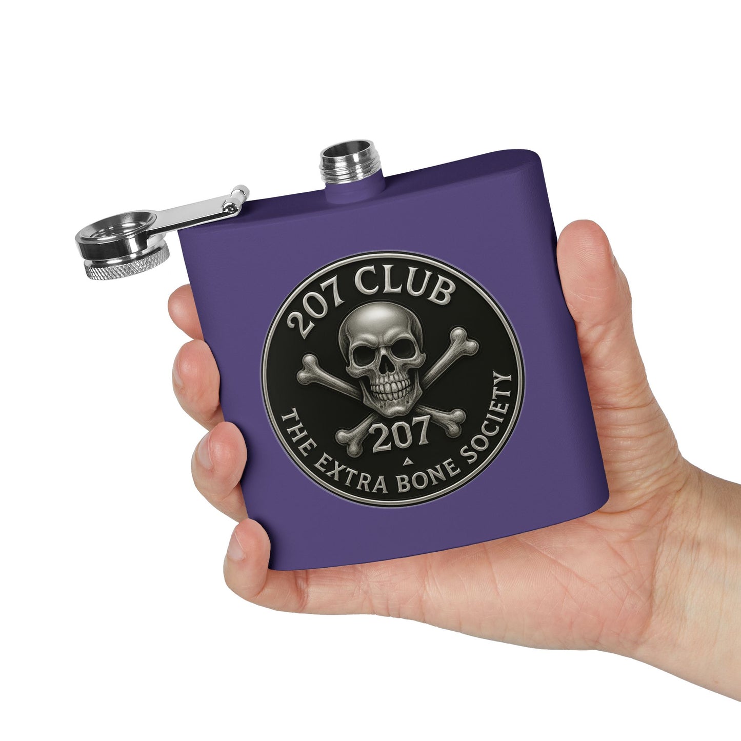 Skull and Crossbones Flask, 207 Club Gift, Party Accessory, Adventure Travel, Groomsmen Gift, Unique Collectible