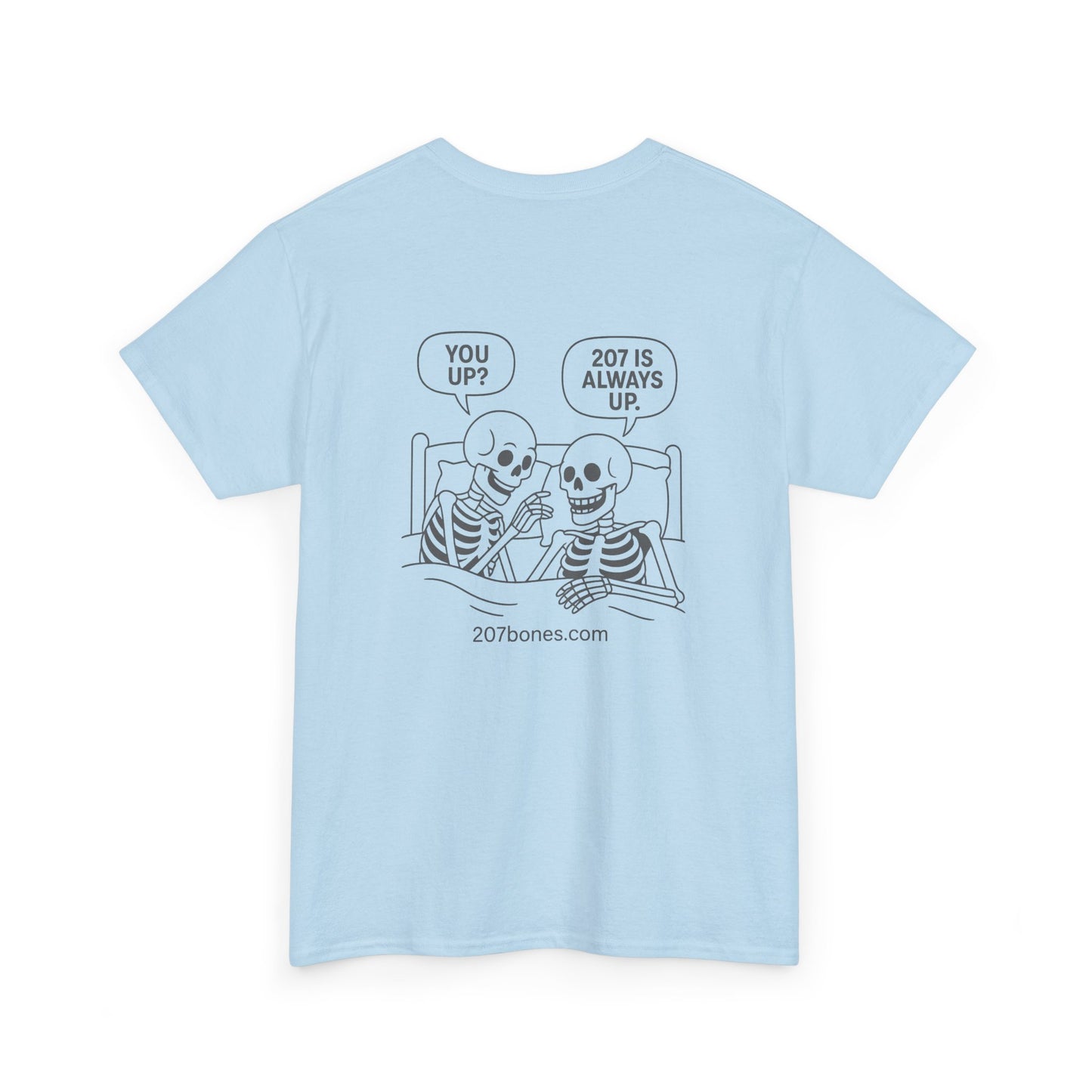 Unisex Heavy Cotton Tee with Playful Skeleton Design – Perfect for Halloween, Casual Wear, Gifts, and Humorous Outfits