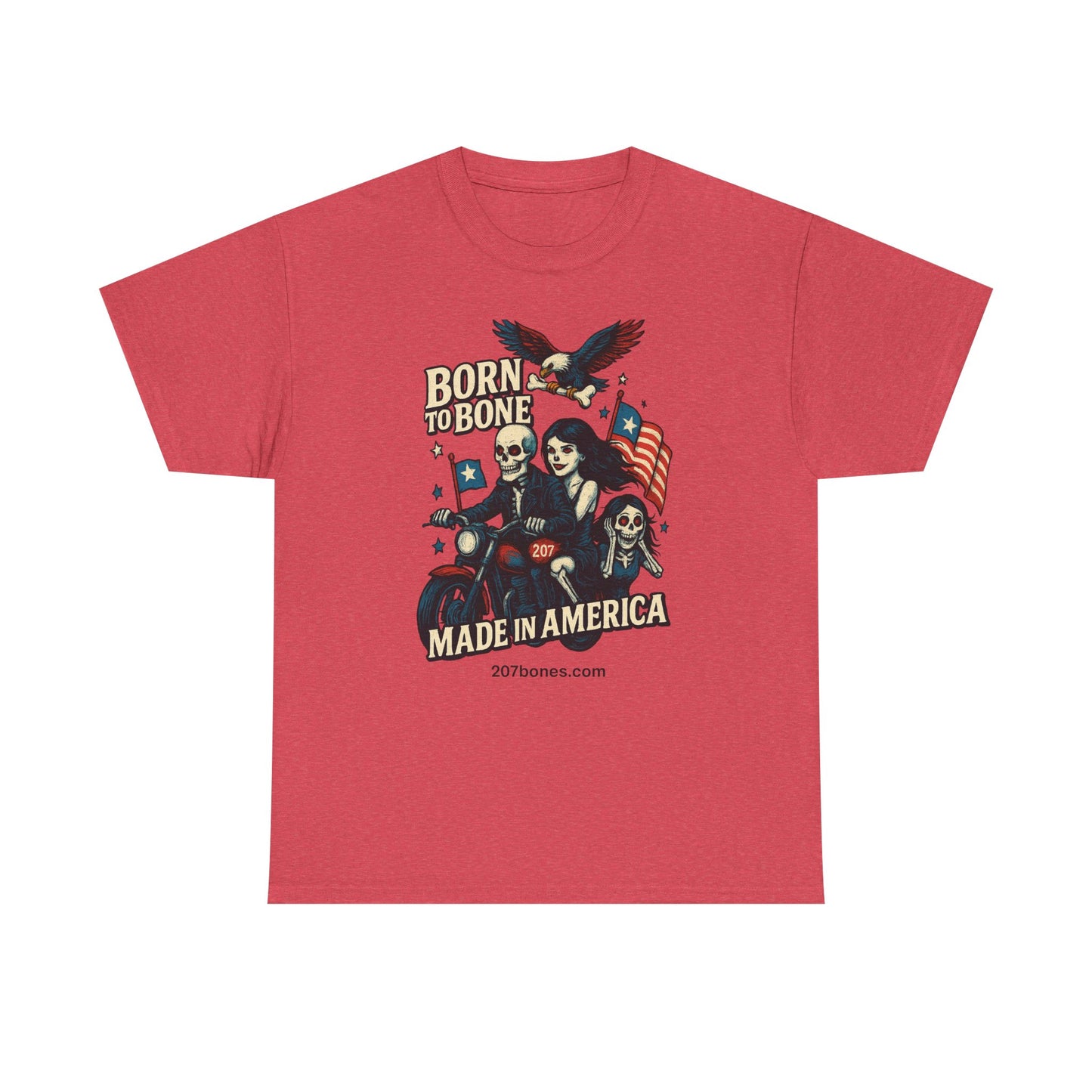 Vintage-Inspired Graphic T-Shirt, Born to Bone Tee, Patriotic Apparel, Unisex Tee for Motorcycle Enthusiasts, Made in America Shirt, [...]