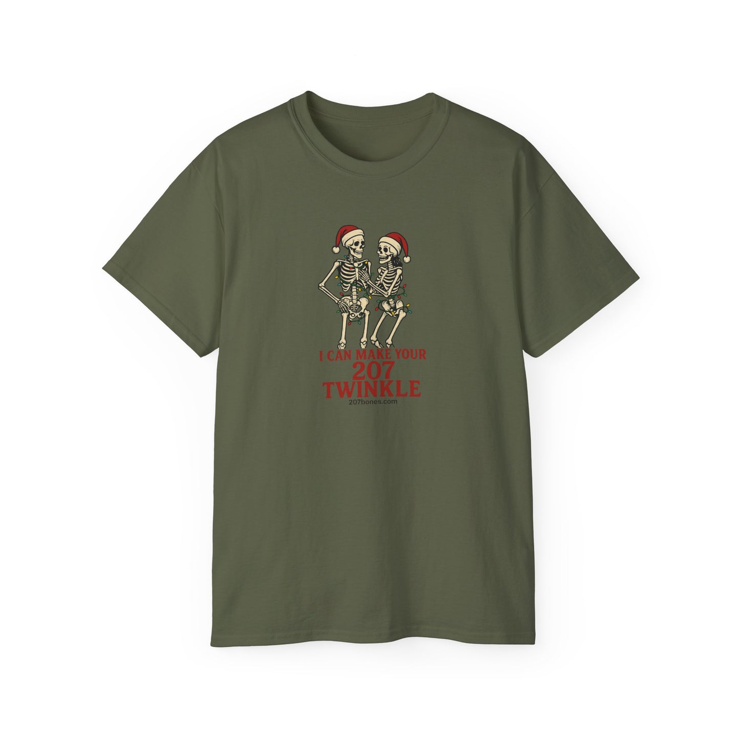 Holiday Skeleton T-Shirt, Funny Christmas Gift, Unisex Tee, Skeleton Lovers Apparel, Party Outfit, Quirky Holiday Top