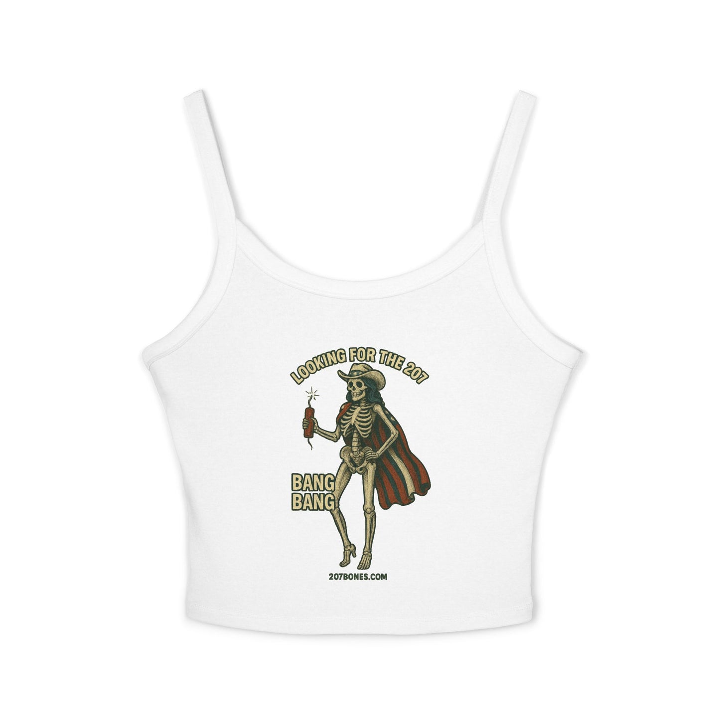 Skeleton Graphic Tank Top, Women's Spaghetti Strap Top, Halloween Apparel, Summer Fashion, Party Outfit, Casual Wear