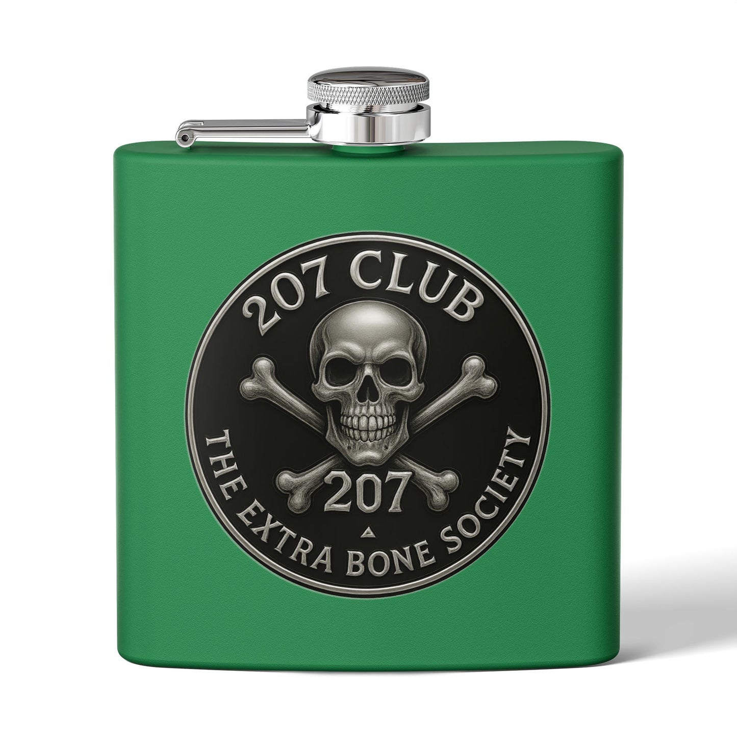 Skull and Crossbones Flask, 207 Club Gift, Party Accessory, Adventure Travel, Groomsmen Gift, Unique Collectible