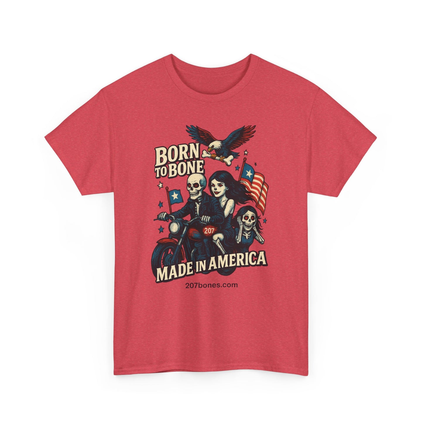Vintage-Inspired Graphic T-Shirt, Born to Bone Tee, Patriotic Apparel, Unisex Tee for Motorcycle Enthusiasts, Made in America Shirt, [...]