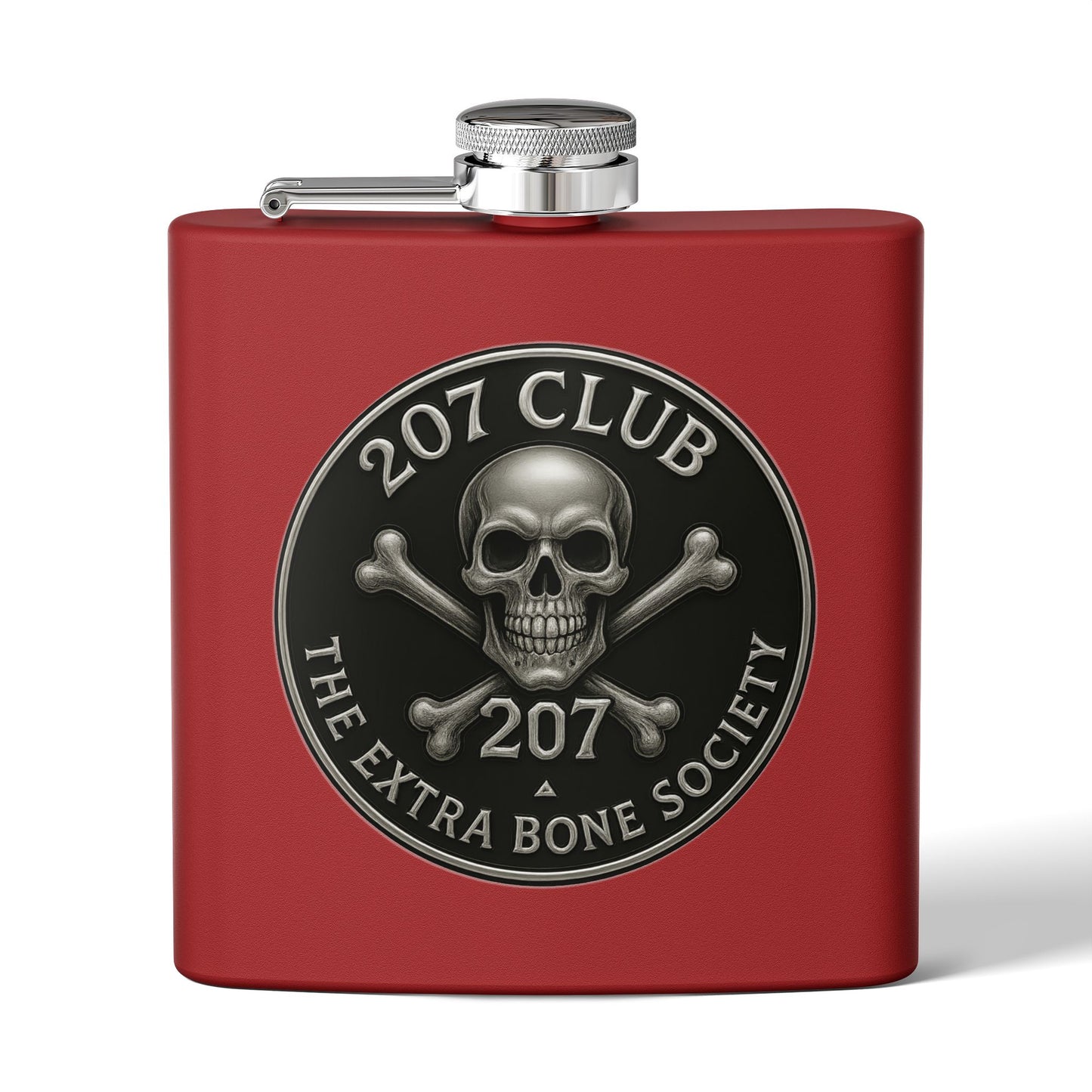 Skull and Crossbones Flask, 207 Club Gift, Party Accessory, Adventure Travel, Groomsmen Gift, Unique Collectible