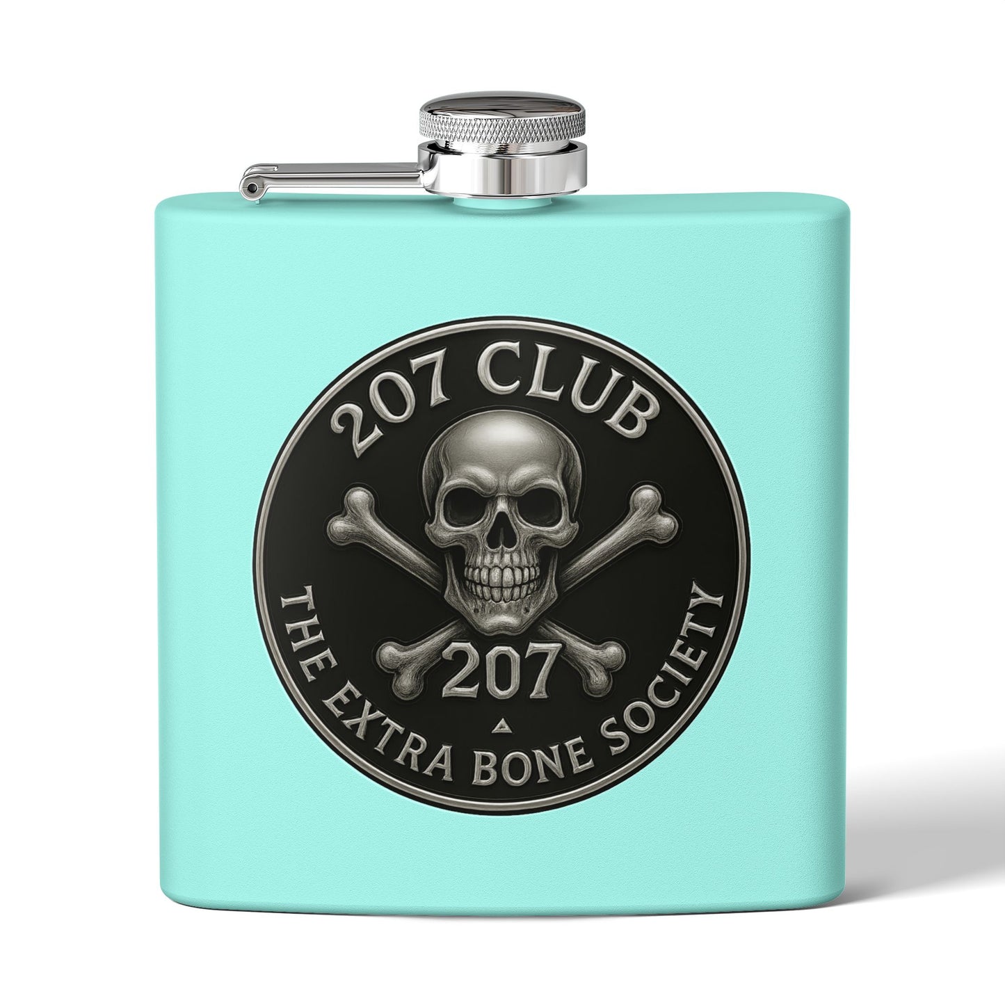 Skull and Crossbones Flask, 207 Club Gift, Party Accessory, Adventure Travel, Groomsmen Gift, Unique Collectible
