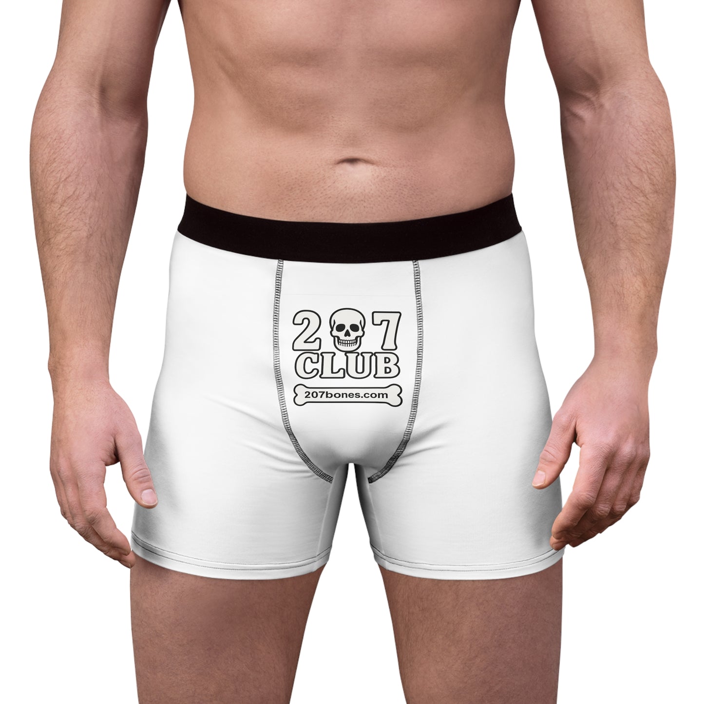 Skull Club Men's Boxer Briefs, Funny Underwear Gift, Unique Print Boxer Shorts, Novelty Boxers, Skull Theme Men's Underwear