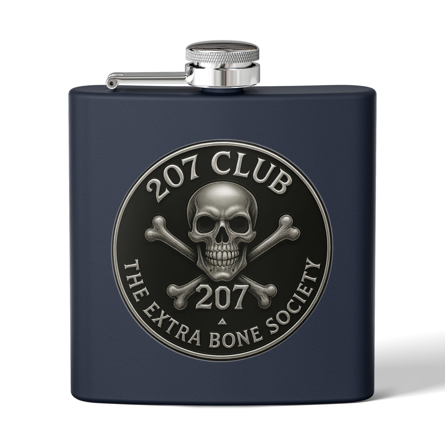 Skull and Crossbones Flask, 207 Club Gift, Party Accessory, Adventure Travel, Groomsmen Gift, Unique Collectible