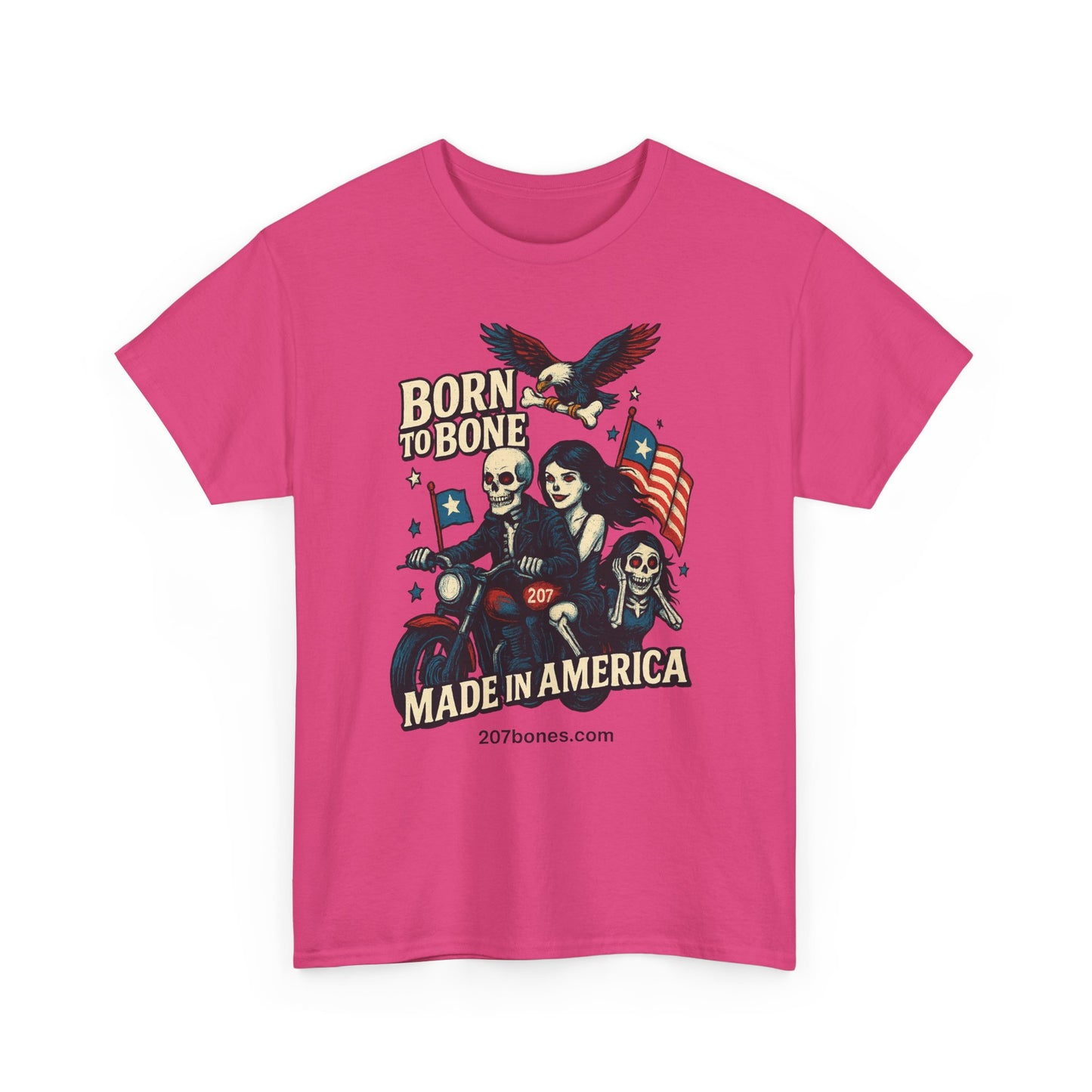 Vintage-Inspired Graphic T-Shirt, Born to Bone Tee, Patriotic Apparel, Unisex Tee for Motorcycle Enthusiasts, Made in America Shirt, [...]