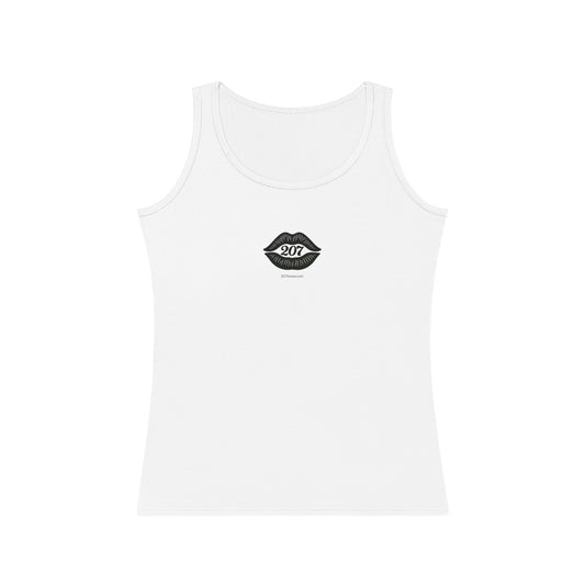 Women's Tank Top with Bold Kiss Design - Perfect for Summer, Date Nights, Casual Outings, and Beach Days