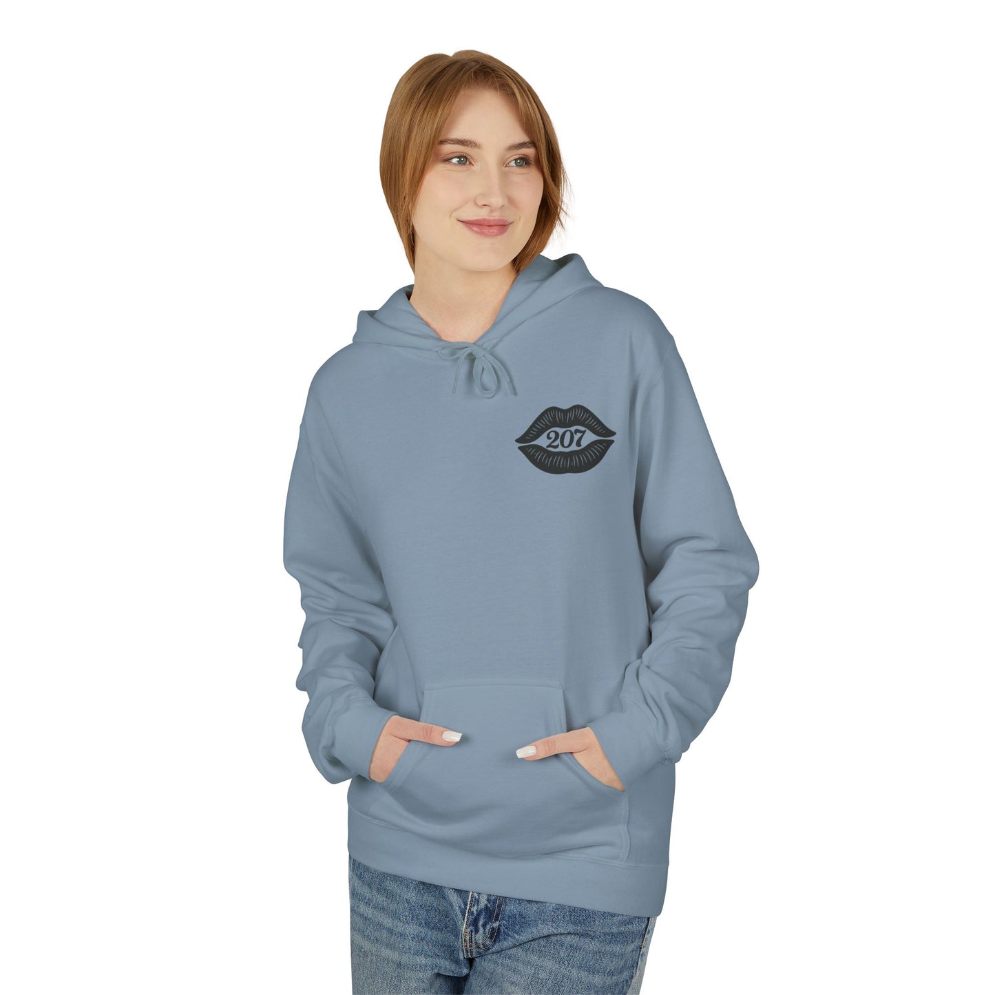 Chic Skull & Lip Print Hoodie, Graphic Sweatshirt for Fashion Lovers, Perfect for Cozy Days, Gifts for Friends, Halloween Outfit