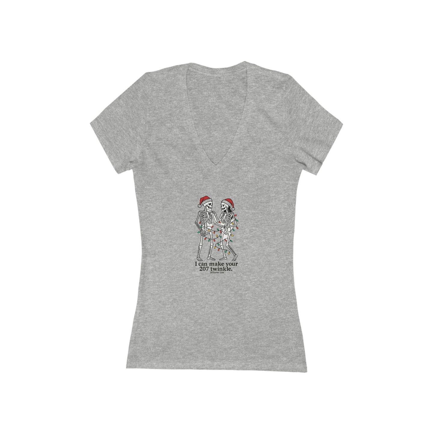 Festive Graphic Tee, Christmas T-Shirt, Holiday Apparel, Women's V-Neck Shirt, Casual Cute Top, Gift for Her