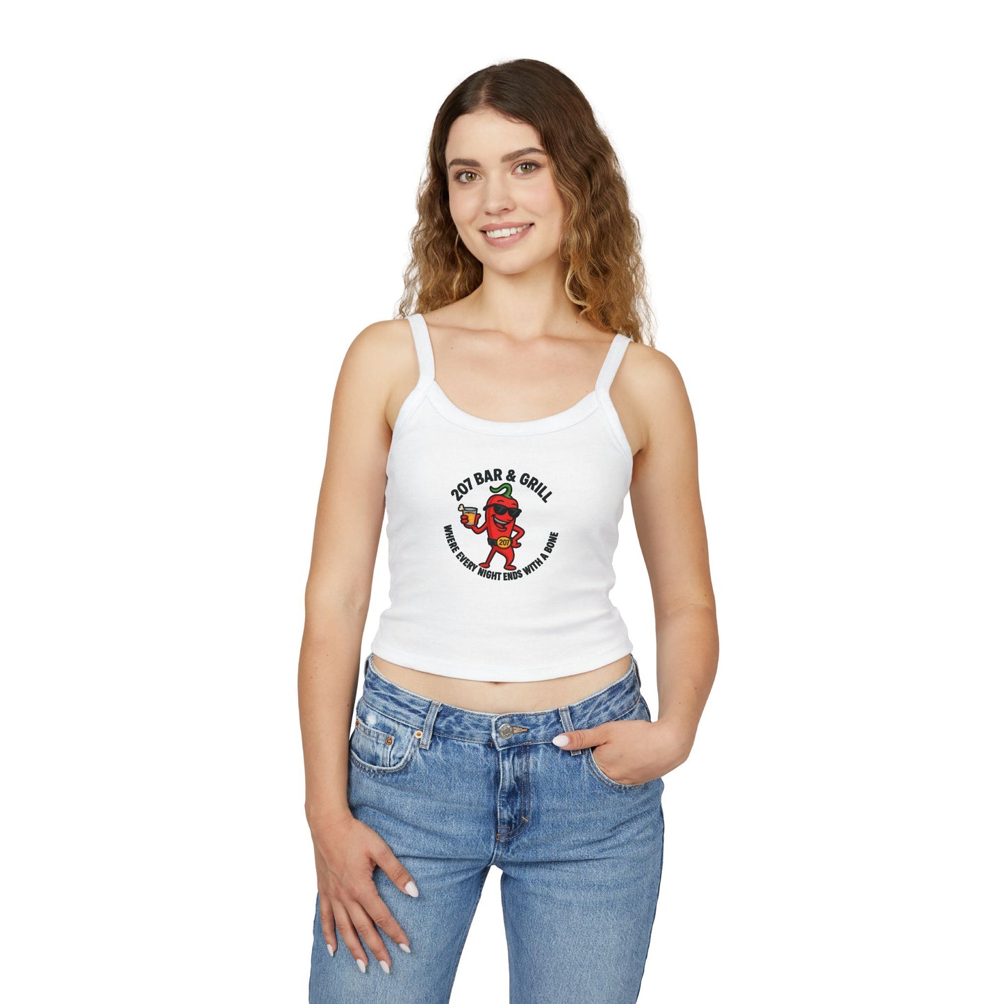 Fun Fiesta Spaghetti Strap Tank Top - Casual Summer Wear, Party Top, Gift for Food Lovers, Bar & Grill Theme, Summer Celebrations