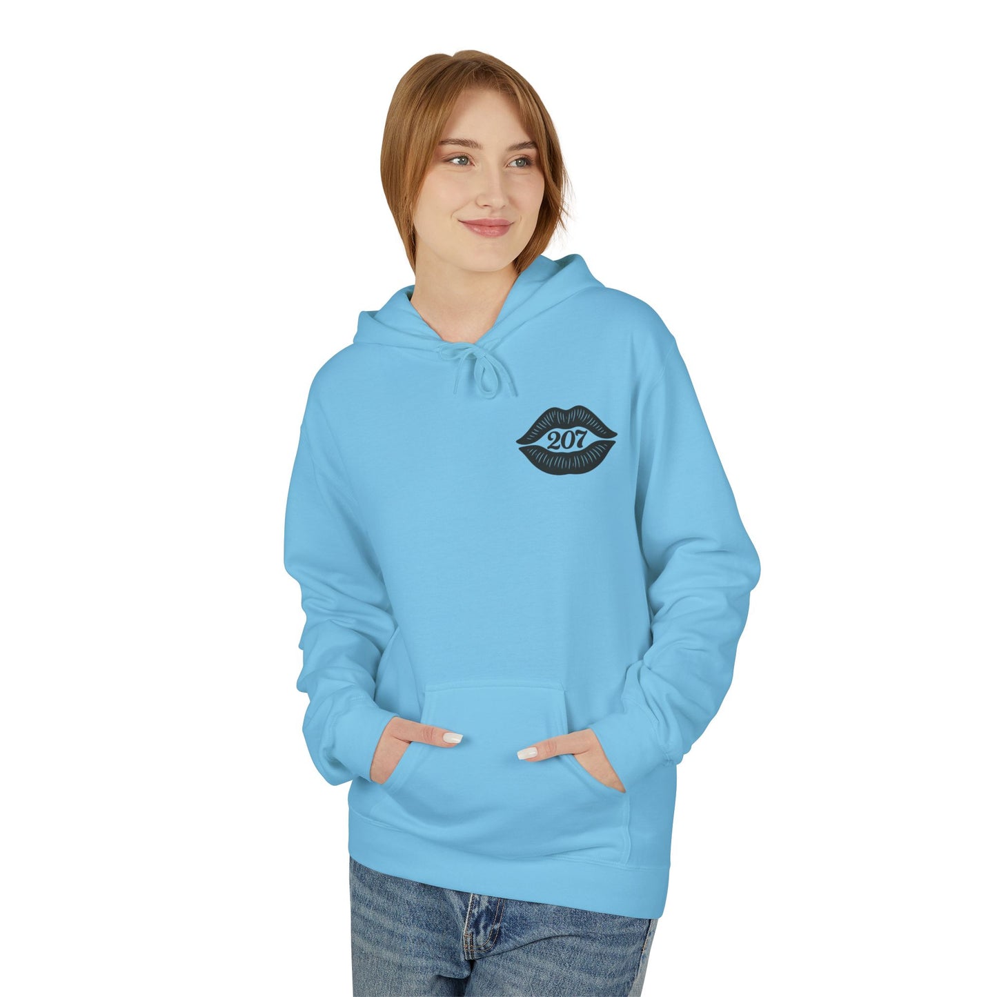 Chic Skull & Lip Print Hoodie, Graphic Sweatshirt for Fashion Lovers, Perfect for Cozy Days, Gifts for Friends, Halloween Outfit